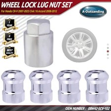 Wheel Lock Lug Nut Set For Accord 08-12 Honda Cr-v 07-25 Civic 16 Anti-theft Wheel Lock Lug Nut Set For Accord 08-12 Honda Cr-v 07-25 Civic 16 Anti-theft