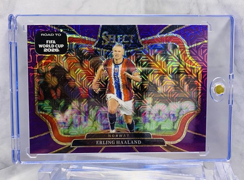 2026 Panini Select Road to FIFA World Cup Erling Haaland Purple Mojo Prizm #218