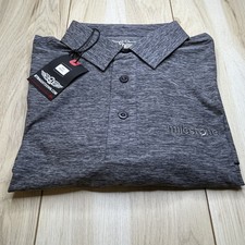 Straight Down Golf Polo Shirt S/S Buttons Gray Mens Size L Large NWT