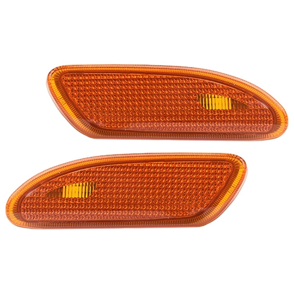 Left&Right Bumper Side Marker Lights Plastic Signal Turn 1 Pair Amber New - Image 2 of 4