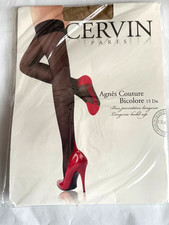 CERVIN Agnes Couture Bicolore Lingerie Gazelle/Marron 15 Dn Hold-Ups New