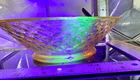 Vintage 1930 Imperial Pink Depression Glass Diamond Quilted 7” Bowl UV Glow