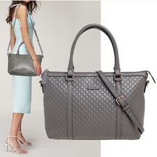 GUCCI BAG 449656 GRAY MICROGUCCISSIMA GG LOGO...