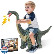 Dinosaur Ride On Toy Cars for Kids,Twinkoo Realistic Brachiosaurus Push Car w