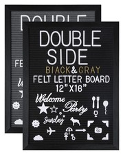 G GAMIT 12 x16 Double Sided Felt Letter Board Black Wood Frame 1032 Letters