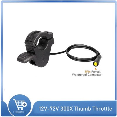 12V-72V E-bike Thumb Throttle 300X WP Plug For Bafang BBS01/02 BBSHD Mid Motor
