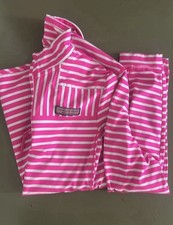 Vineyard Vines Pink White Striped 1/4 Zip Col...