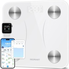 INSMART Smart Scale for Body Weight, 0.1lb High Accuracy, 24 Metrics White