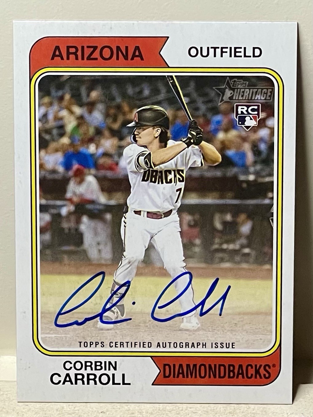 2023 Topps Heritage #ROA-CCR Corbin Carroll Real One Autographs Rookie Auto RC