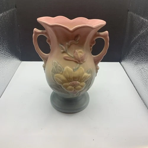 VTG. Hull Ceramic Pottery Vase Matte Finish Pink/Green