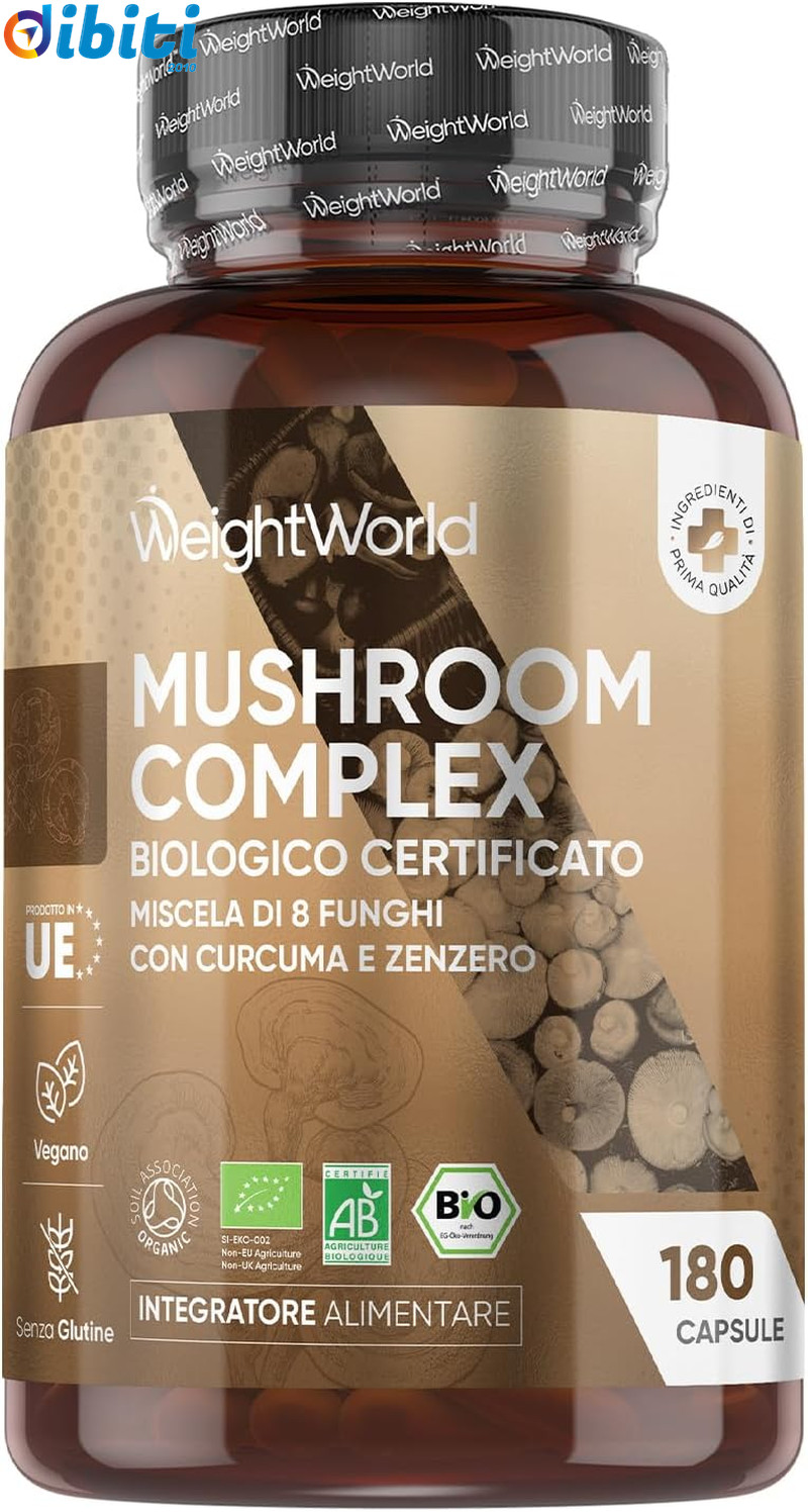 Miscela 8 Funghi Bio Mushroom Complex 180 Capsule - Difese e Vitalità