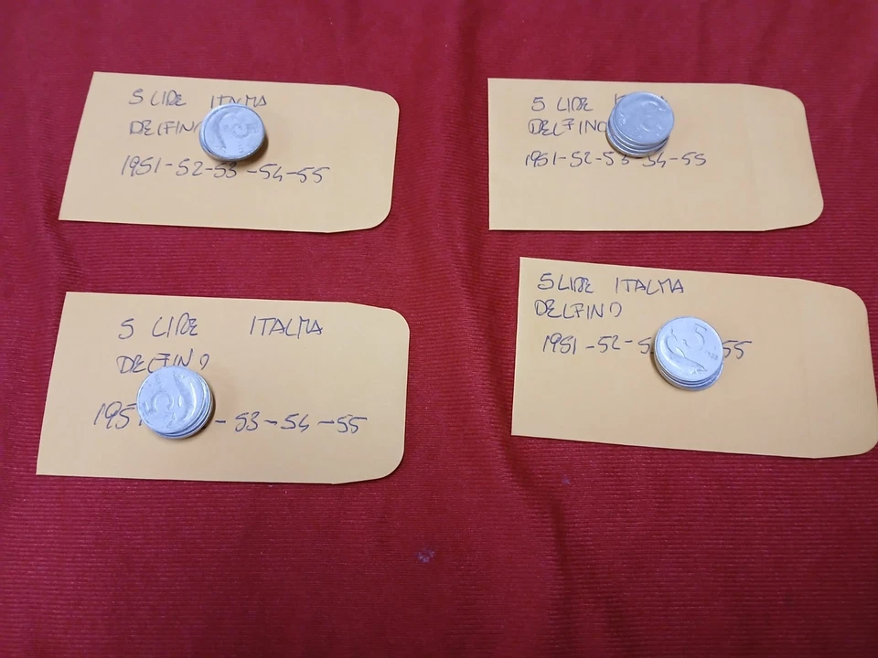 1951 To 1955 Italy 5 Lire - Lot Of 5 Coins KM 92 🇮🇹 🇮🇹 🇮🇹  - Image 3 of 3