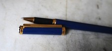 STYLO ROLLER MONTBLANC NOBLESSE OBLIGE EN RESINE BLEU FONCE & PL. OR 18 CARATS