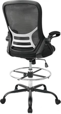 HYLONE Drafting Chair Tall Office Chair High-Back Mesh Standing Desk Stool with 