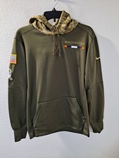 Nike NFL Broncos Salute to Service Camo Hoodie Men s Small On Field Dri-Fit