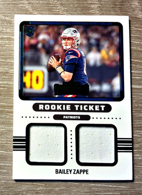 2022 Panini Contenders #RTS-BZA Bailey Zappe Rookie Ticket Swatches