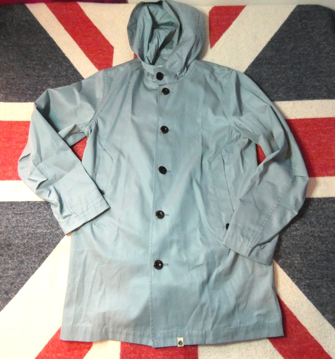 Pretty Green Coat Hooded Parka  Sky Blue Rare Size M  Liam Gallagher Oasis VGC
