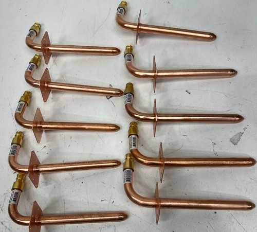 10PK 8 in.x 1/2in. Copper PEX-A Expansion Barb Stub-Out 90-Degree Elbow w/Flange