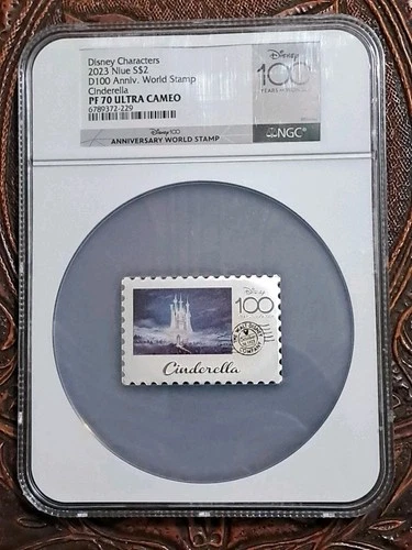 2023 Niue 1 oz Silver Proof Disney 100th Anniv Cinderella Stamp NGC PF 70 UC PR