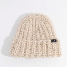 Coal The Ivy Mid Length Thick Knit Beanie Unisex OSFM Off White New