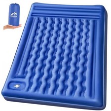 Double Sleeping Pad Camping, Self Inflating 6'' Extra-Thick 2 Person Navy Grey