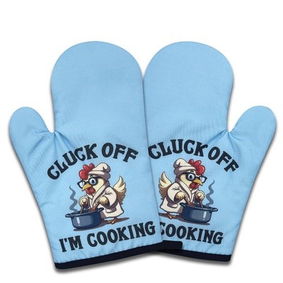 2 Pack Funny Chicken Oven Mitts Heat Resistant Silicone Non-Slip Cluck Off Gift