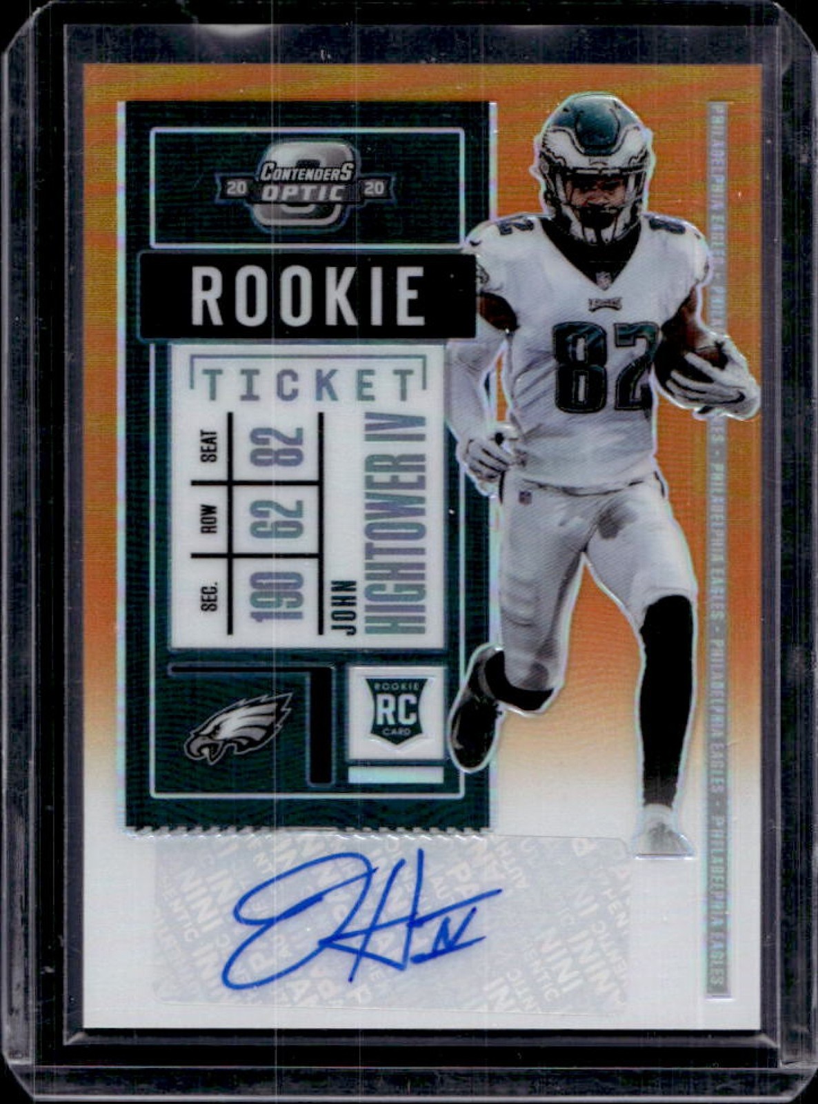 John Hightower Panini Contenders Optic #187 Autograph-Orange