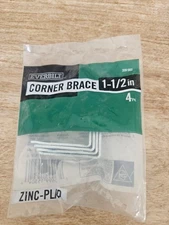 (4-Pack) Everbilt Flat Corner Brace 1-1/2" (3.8 cm) | Zinc-Plated Steel Brackets