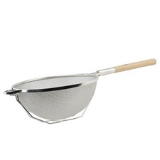 Winco Strainer 14-Inch Diameter Reinforced Double Mesh Medium Nickel Tan Mst-14D
