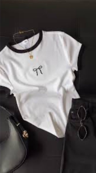 ANKO Rib White Cotton Baby Tee T-Shirt Top Size 12 Medium M