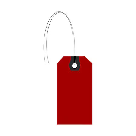 Zoro Select 4Wkz6 1-7/8" X 3-3/4" Fluorescent Red Paper Wire Tag, Includes 12",