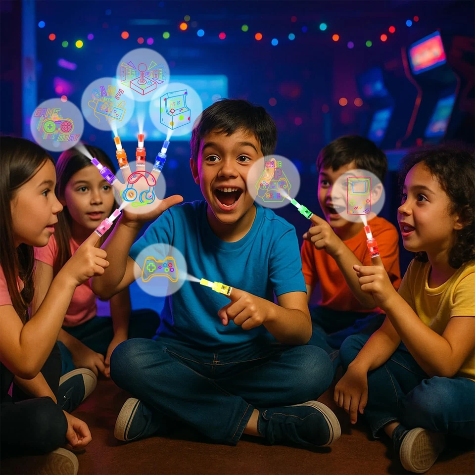 24 PIEZAS Videojuego Favores Fiesta Luces LED Dedo, Brillan en la Oscuridad Ilumina Hasta... Foto 2 de 4