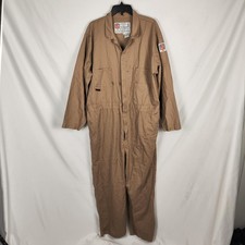 Stanco FR Coveralls Mens XL Beige Cotton Twill Flame Resistant Workwear Suit