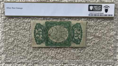 1863 25 Cent Fractional, 3rd Issue, Fr. 1294, Green Rev., PCGS 25 Very Fine! 🔥 - Picture 2 of 2