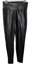Athleta All Over Gleam Tight Faux Leather Leggings Black Womens Size Small