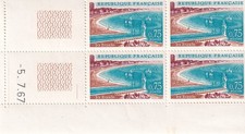 🦬Timbre France N°1502 en Bloc de 4 - Luxe ** - La Baule - 1966🦬