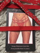 Rhinestone Garter Belt One Size Red LEG AVENUE