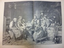 Orig. Holzstich - Defregger - Der Urlauber. Nach dem Oelgemälde von Franz Defreg