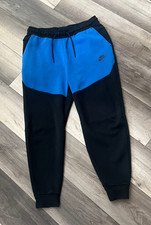 NIKE TECH FLEECE 2 Piece Tracksuit Black Royal Blue Men's Track Pants Size Large