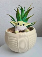 Disney Parks Faux Succulent Planter Star Wars The Mandalorian Grogu Baby Yoda