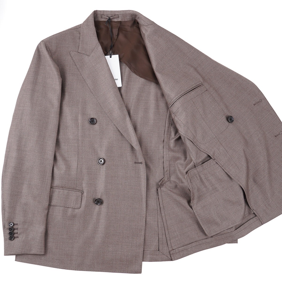 LARDINI loro piana ダークグレー スーツ 46 Lardini Gray-Brown Loro Piana Super 150s Wool Suit 40R (Eu