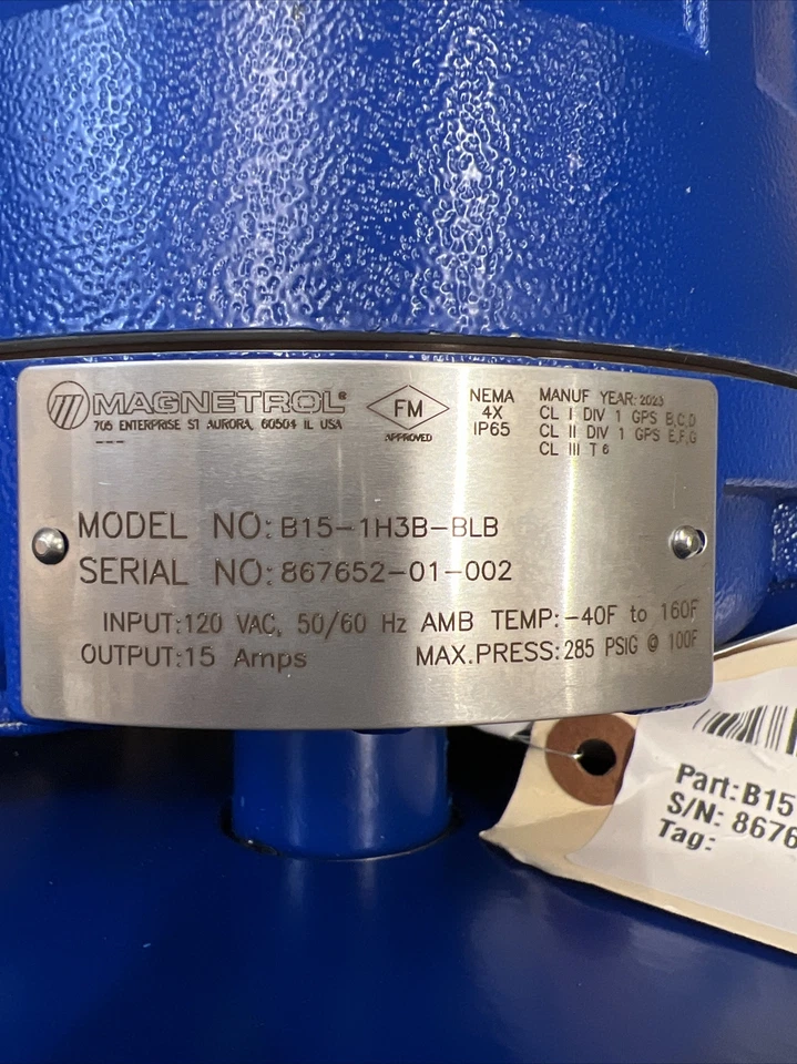 MAGNETROL AMTEK B15-1H3B-BLB Liquid Level Switch 120V, 15A, SN: 867652-01-002 - Image 3 of 4