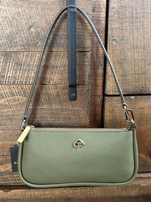 NEW ~ Kate Spade Kayla Convertible Leather Shoulder Bag Wristlet in Seaweed, NWT