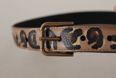 DOLCE & GABBANA Belt Brown Leopard Print Vintage Metal Waist