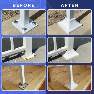 1pc Simshoe Deck Post Base Cover   Snap-Together Shoe Post 2''x2'' Base 4.5''x 4.5''