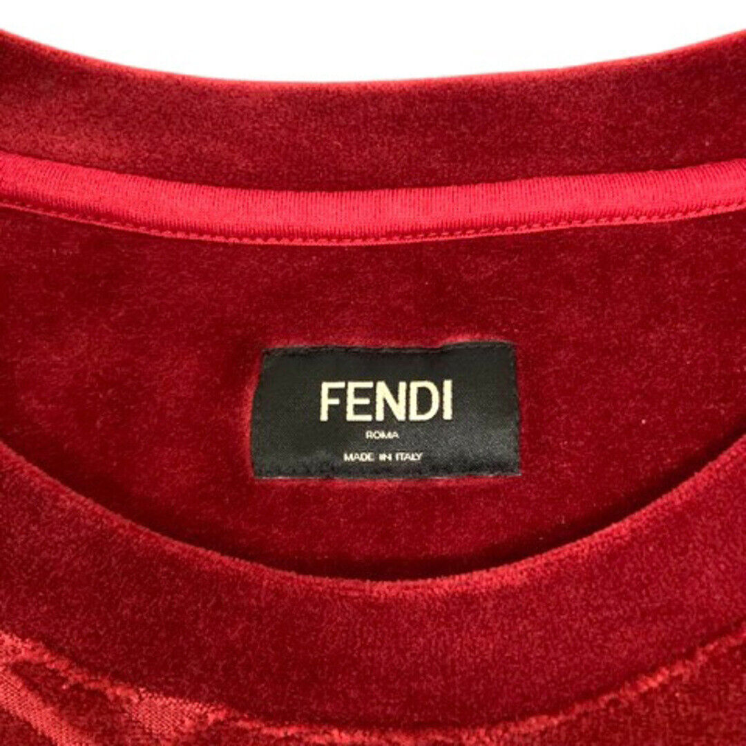 FENDI T-shirt Crew Neck Velour Logo Total Pattern Short FENDI T-shirt Crew Neck Velour Logo Total Pattern Short