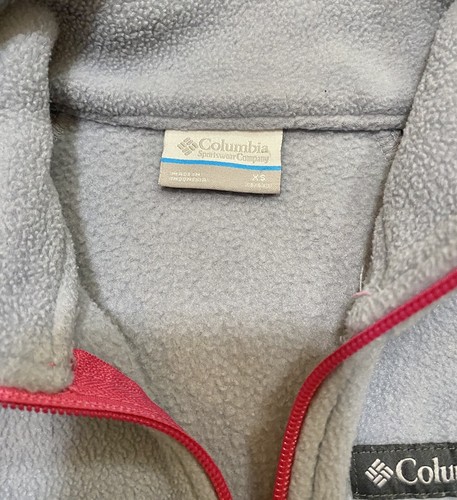 Columbia Fleece Grey 1/4 Zip Up Girls Pullover Pockets Youth XS - Picture 4 of 6