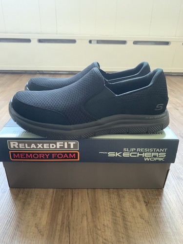 Skechers Arbeitsschuhe Herren Größe 10 Flex Advantage MCALLEN Slipper Neu im Karton
