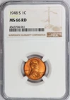 1948-S Lincoln Cent NGC Certified MS66 RED!