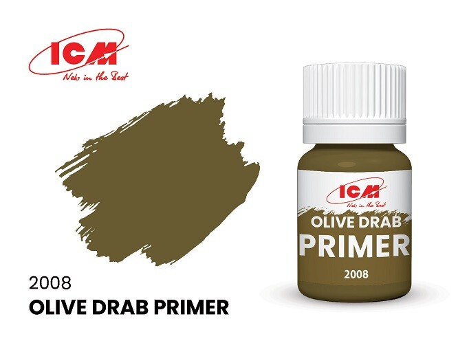 Icm 2008 - Primers Primer Olive Drab Bottle 17ml - New